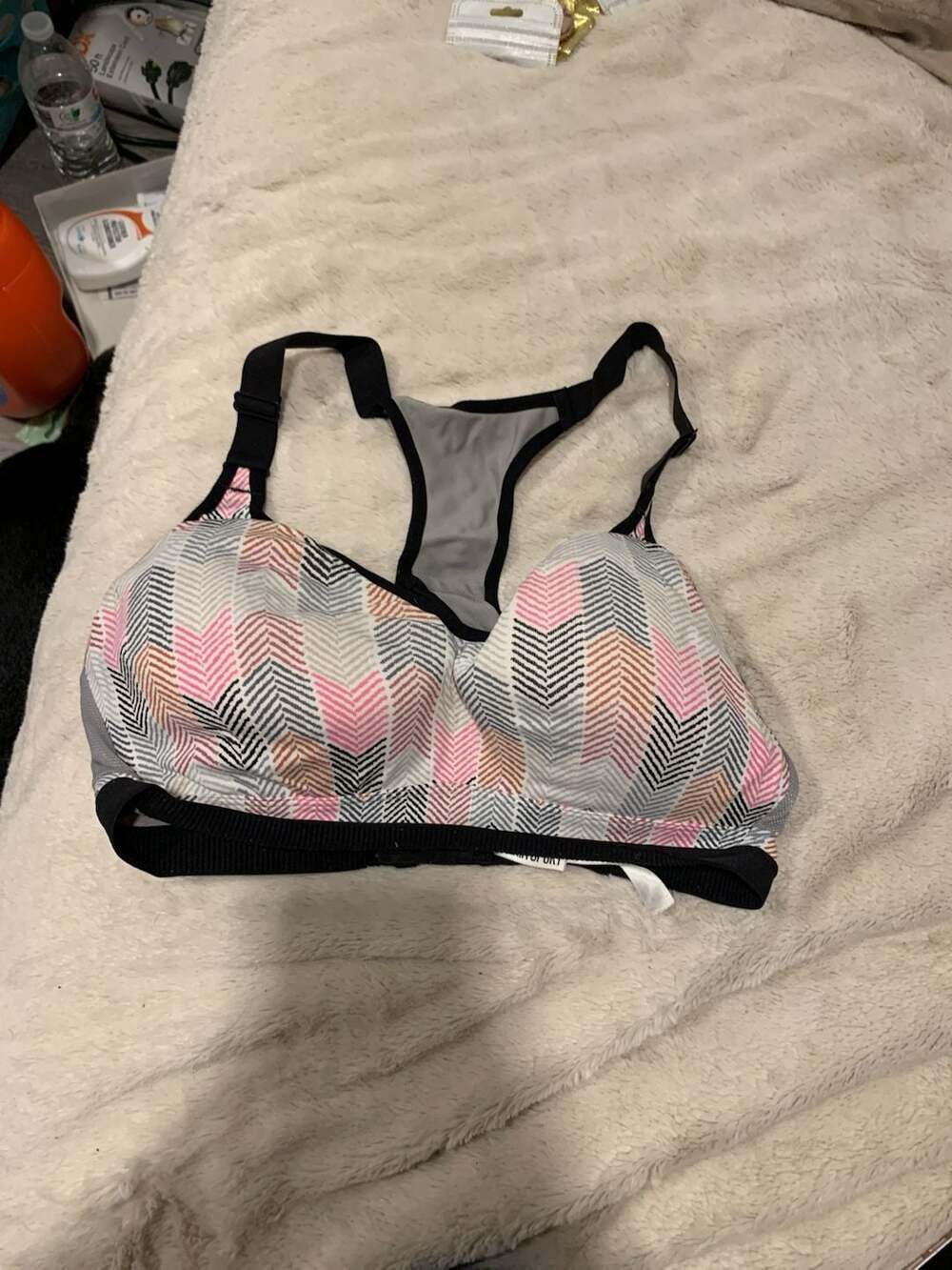 Victoria's Secret Pink ULTIMATE STRIPE TRIM LEGGING & Sports Bra SET Rainbow L